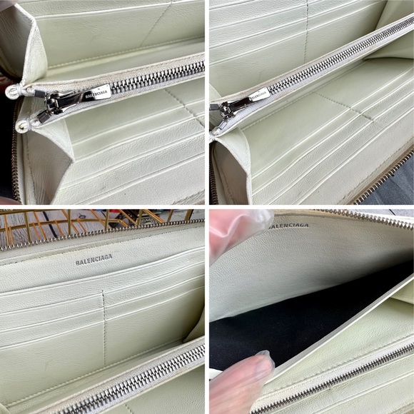 Balenciaga white and black zippy wallet crossbody bag with strap and necklace - Picture 13 of 16